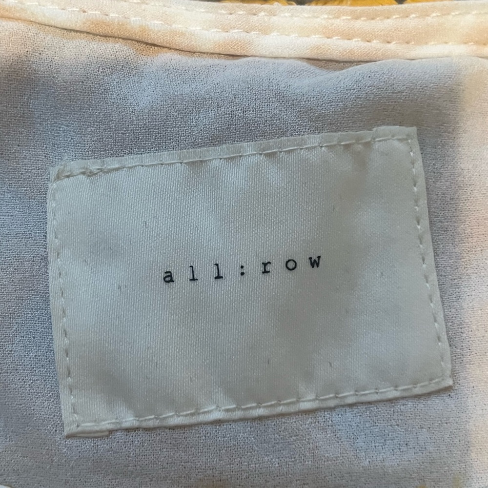 All:Row White and Yellow Embroidered Mini Dress | Boho Shift Dress Size L - Picture 6 of 13